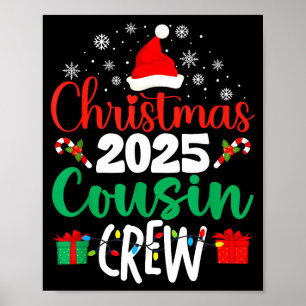 Poster Natal 2025 Equipe de Primos do Natal Roupas de Fam