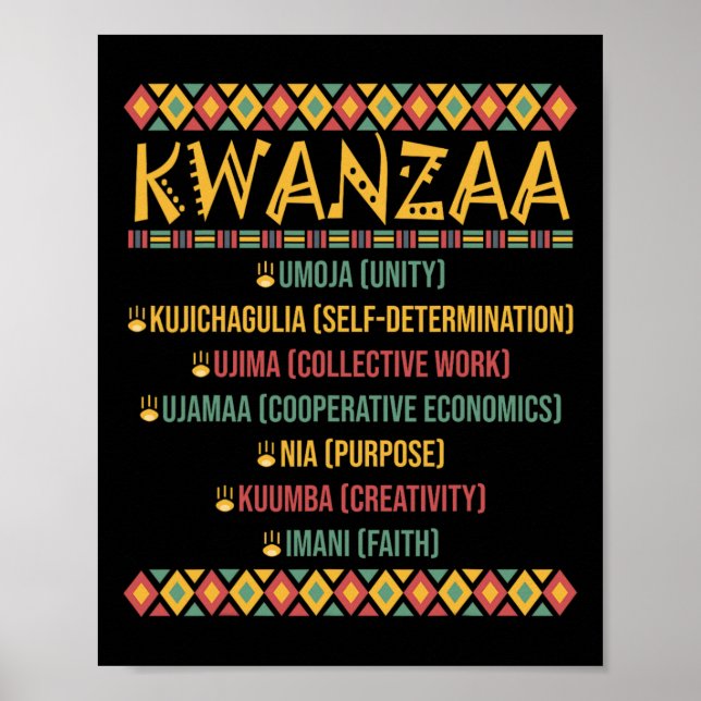 Poster Natal Africano Feliz Kwanzaa 7 Seven P (Frente)