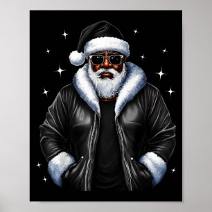 Poster Natal Afro-Americano Xmas Afro Papai Noel