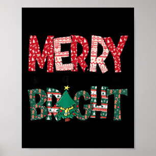 Poster Natal Alegre e Brilhante Férias Família Natal
