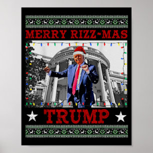 Poster Natal Alegre Trump Divertido Humorístico Dança Tru