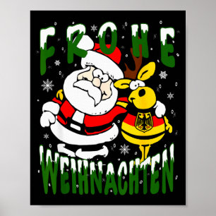 Poster Natal alemão Alemanha Frohe Weihnachten Alegre
