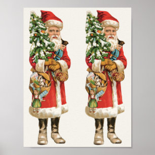 Poster Natal Antigo, Imagem Recortada de Papai Noel