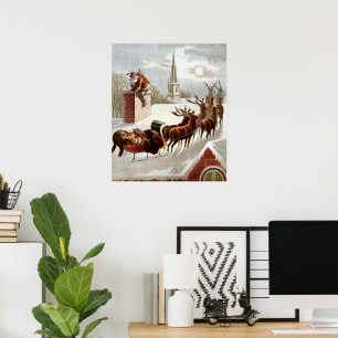 Poster Natal Antigo, São Nicolau no Telhado