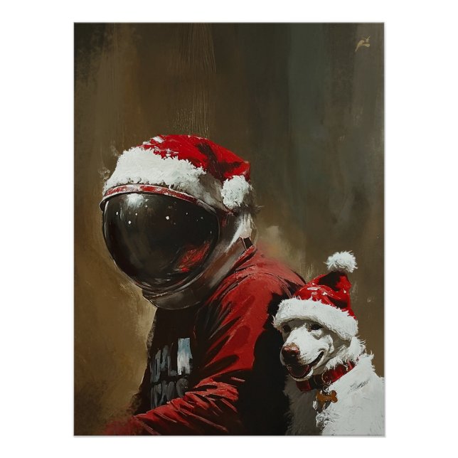 Pôster Natal Astronauta (Frente)