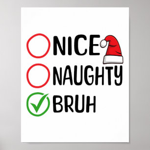 Poster Natal Bastante Doido Bruh Natal Lista Sa