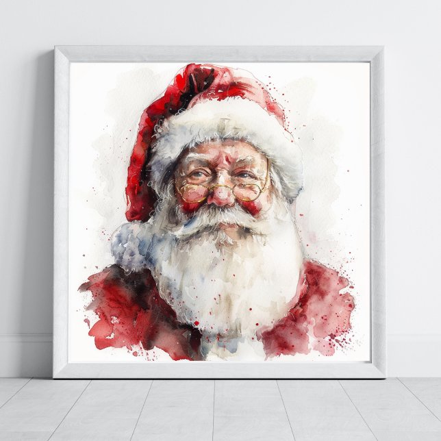 Poster Natal com aquarela do Papai Noel (Criador carregado)