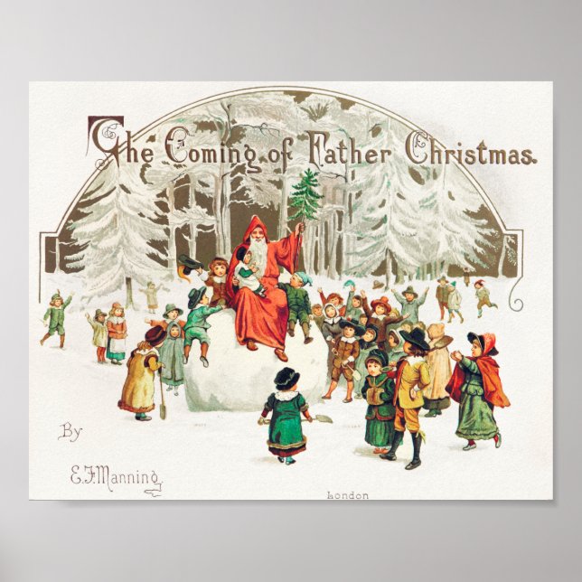 Poster Natal com ilustração infantil Feriado (Frente)