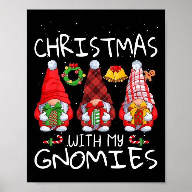 Poster Natal Com Meus Gnomos Gnomos De Natal Ao Longo (Frente)