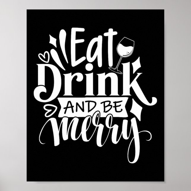 Poster Natal Coma Bebida e Seja Feliz, Tchau Divertido, N (Frente)