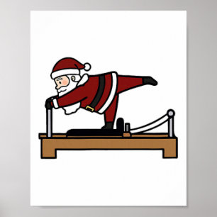 Poster Natal Cômico Fofo Pilates Papai Noel Perfume
