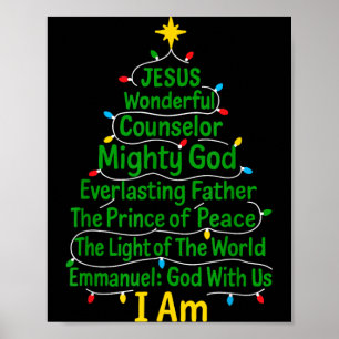 Poster Natal Cristão Jesus Bíblia Nomes Árvore de Natal