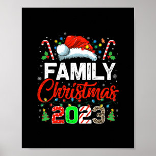 Poster natal da família 2023 combinando papais noeis de e