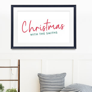 Poster Natal da família   Nome da família minimalista mod