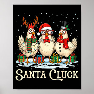 Poster Natal da Galinha Cluck Fazenda Animal Engraçado