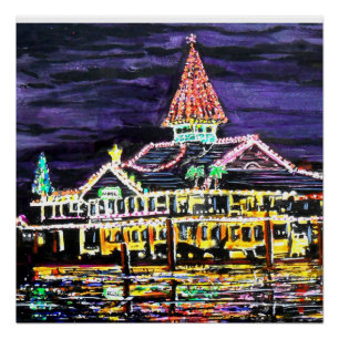 Pôster Natal da praia de Newport