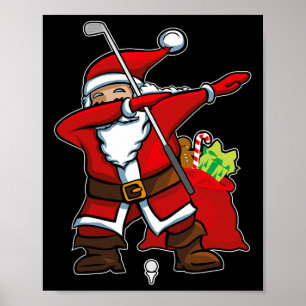 Poster Natal Dabbing Golfe Papai Noel Hip Hop Dab Dança G