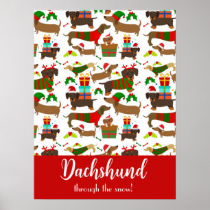 Poster Natal Dachshund Funny Holiday