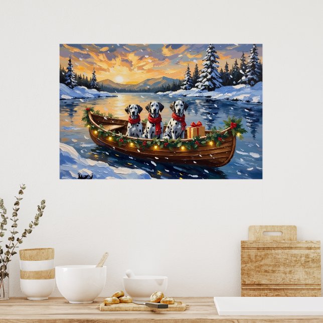 Poster Natal de barco de Natal dálmata (Cozinha)