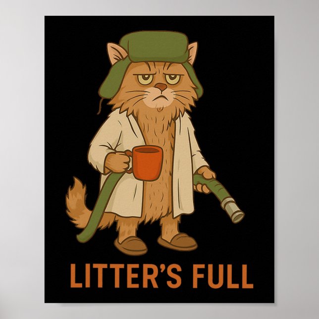 Poster Natal de Gato Engraçado, Gato Cheio de Ninhada  (Frente)