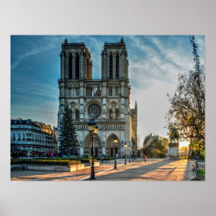 Poster Natal de Paris da catedral de Notre Dame