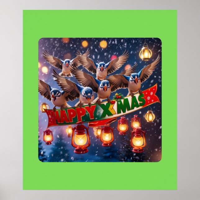 Poster Natal de pássaro (Frente)