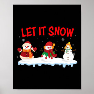 Poster Natal Deixe Nevar Boneco de Neve Inverno Xmas Para