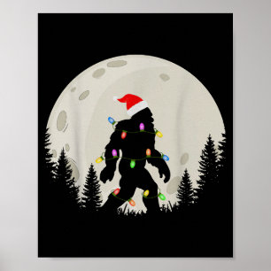 Poster Natal Divertido Chapéu de Papai Noel do Pé Grande 
