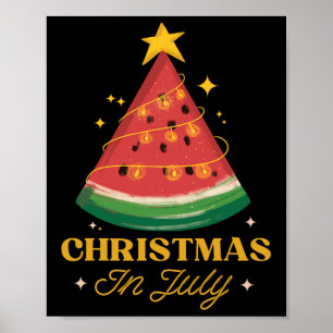Poster Natal Divertido Em Julho Melancia Verão Xmas Tre