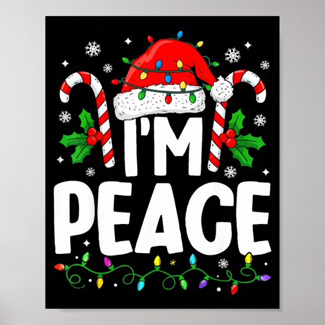 Poster Natal Divertido Eu Venho Em Paz Casal Combinando C (Frente)