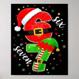Poster Natal Divertido Retro Seis Sete 67 Xmas