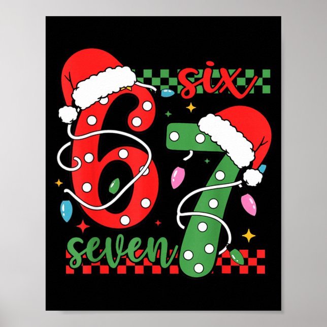 Poster Natal Divertido Seis Sete 6 7 Meme Geração Alpha G (Frente)