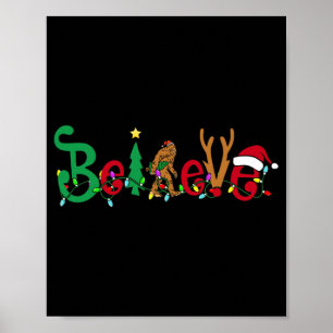 Poster Natal Divertido Xmas Pé Grande Acredite Sasquatch 
