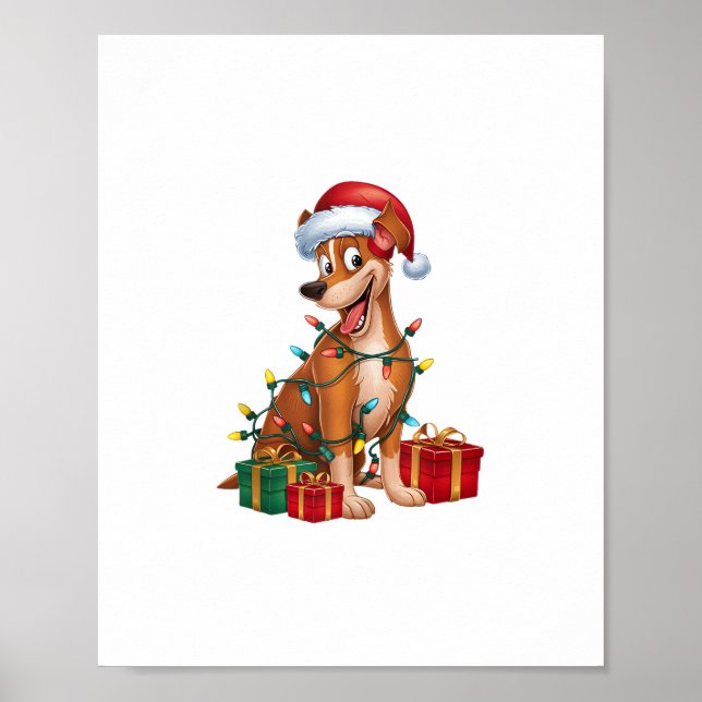 Poster Natal do Cachorro do Papai Noel Lighting (Frente)