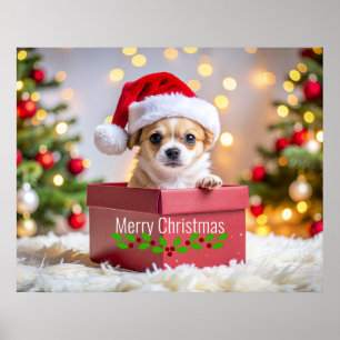 Poster Natal do Cachorro Filhote Chihuahua