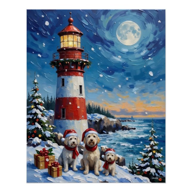 Pôster Natal do Farol Maltês Férias (Frente)
