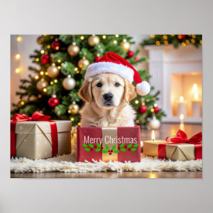 Poster Natal do Golden Retriever