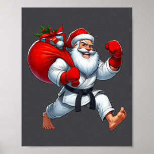 Poster Natal do jogador de Karate Santa Claus