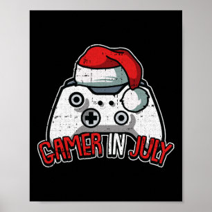 Poster Natal do jogador em julho Controle de videogame
