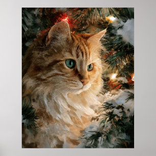 Poster Natal do Maine Coon Ruivo