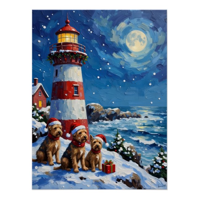 Pôster Natal do Terra Nova do Terrier Escocês Férias (Frente)