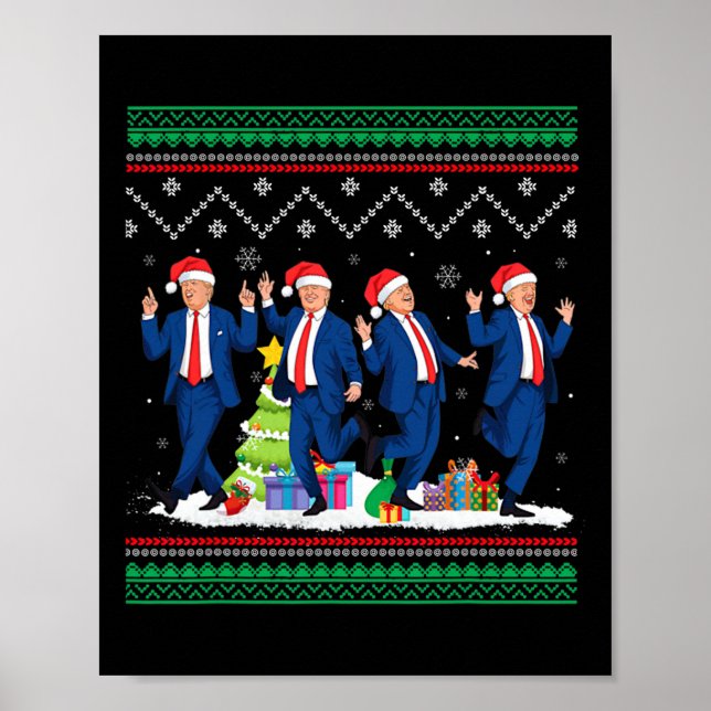 Poster Natal Donald Trump Presidente 2024 Dançar Funn (Frente)