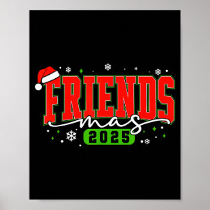 Poster Natal dos Amigos 2025 Amigos Chapéu de Papai Noel