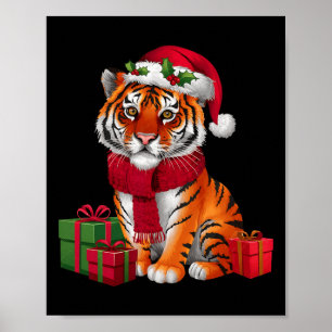 Poster Natal dos Papais noeis de Natal Bengal Tiger