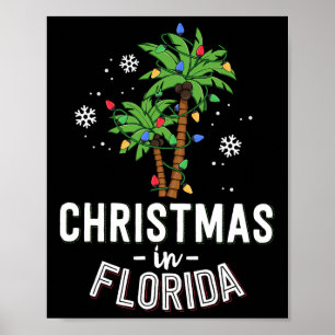 Poster Natal Em Flórida A Família Palm Trees Va