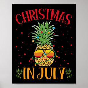 Poster Natal Em Julho Abacaxi Férias De Verão 