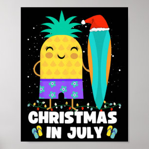 Poster Natal Em Julho Abacaxi Natal Em Julho Decoração