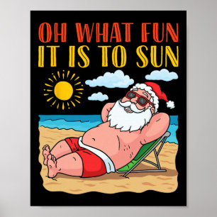 Poster Natal Em Julho Chapéu Engraçado Do Papai Noel Ócul