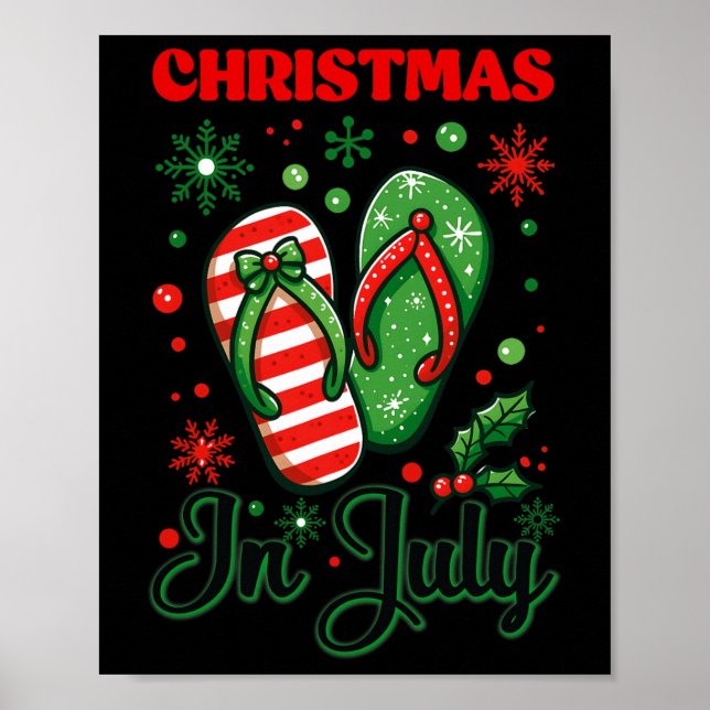 Poster Natal Em Julho Chinelos Xmas Chinelos Sumam (Frente)