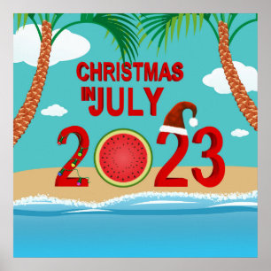 Poster Natal em julho de 2023 Watermelon Beach